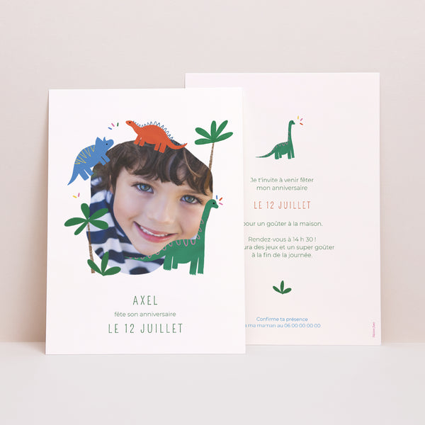 Invitations Anniversaire Enfant Portrait Petits Dinos photo