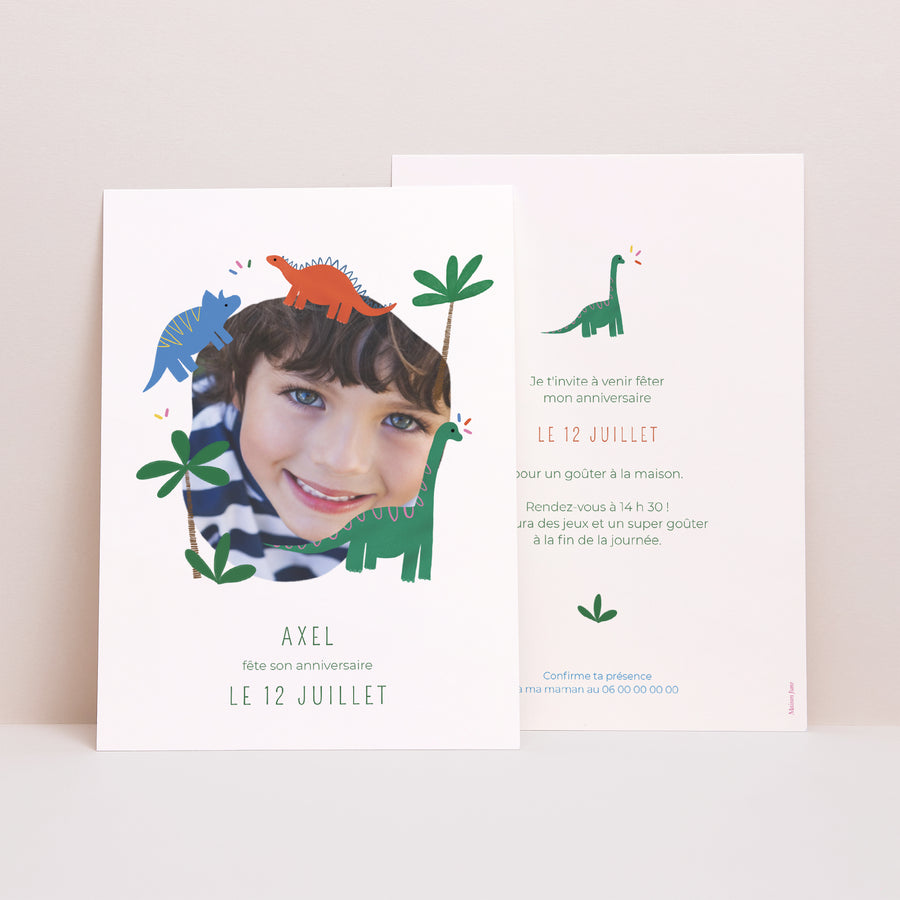 Invitations Anniversaire Enfant Portrait Petits Dinos photo