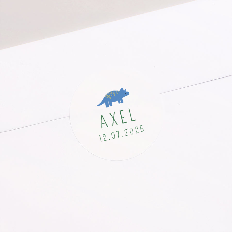Sticker Anniversaire Enfant Rond Petits Dinos photo