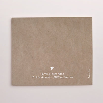 Remerciements Naissance Double volet asymétrique Composition kraft photo N° 3