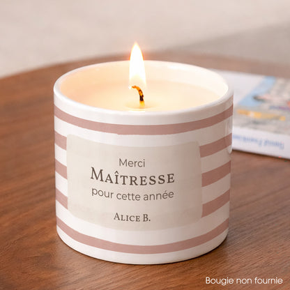 Bougeoir 48 cl Rayures d’écolière, Rose photo N° 1