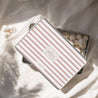 Boite métallique Rectangle Rayures d’écolière, Rose photo N° 1