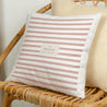 Coussin Beige naturel Rayures d’écolière, Rose photo N° 1