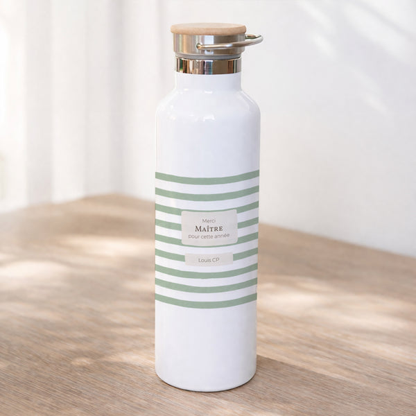 Gourde Objets 75 cl Rayures d’écolier, Vert photo