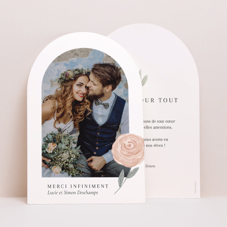 Remerciements Mariage Arche Encadré floral photo