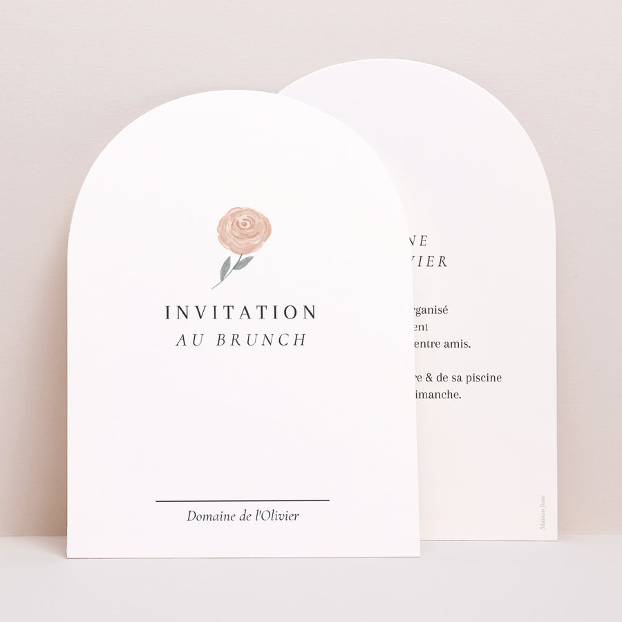 Invitations Mariage Petite arche Encadré floral photo