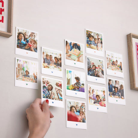 Tirage photo Anniversaire Enfant Lot de 12 Cœur en Couleur