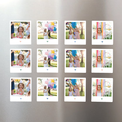 Tirage photo Anniversaire Enfant Lot de 12, magnétique Cœur en Couleur photo N° 1