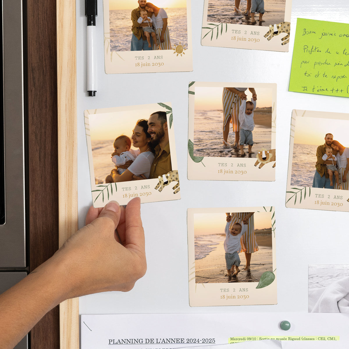 Tirage photo Anniversaire Enfant Lot de 12, magnétique Animaux Savane photo N° 2