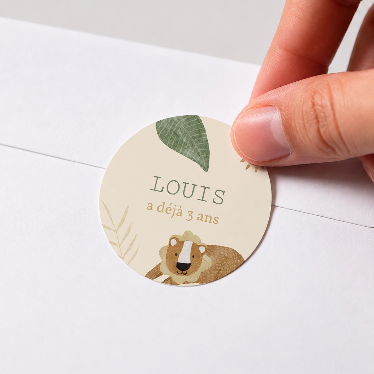 Sticker Anniversaire Enfant Rond Animaux Savane photo