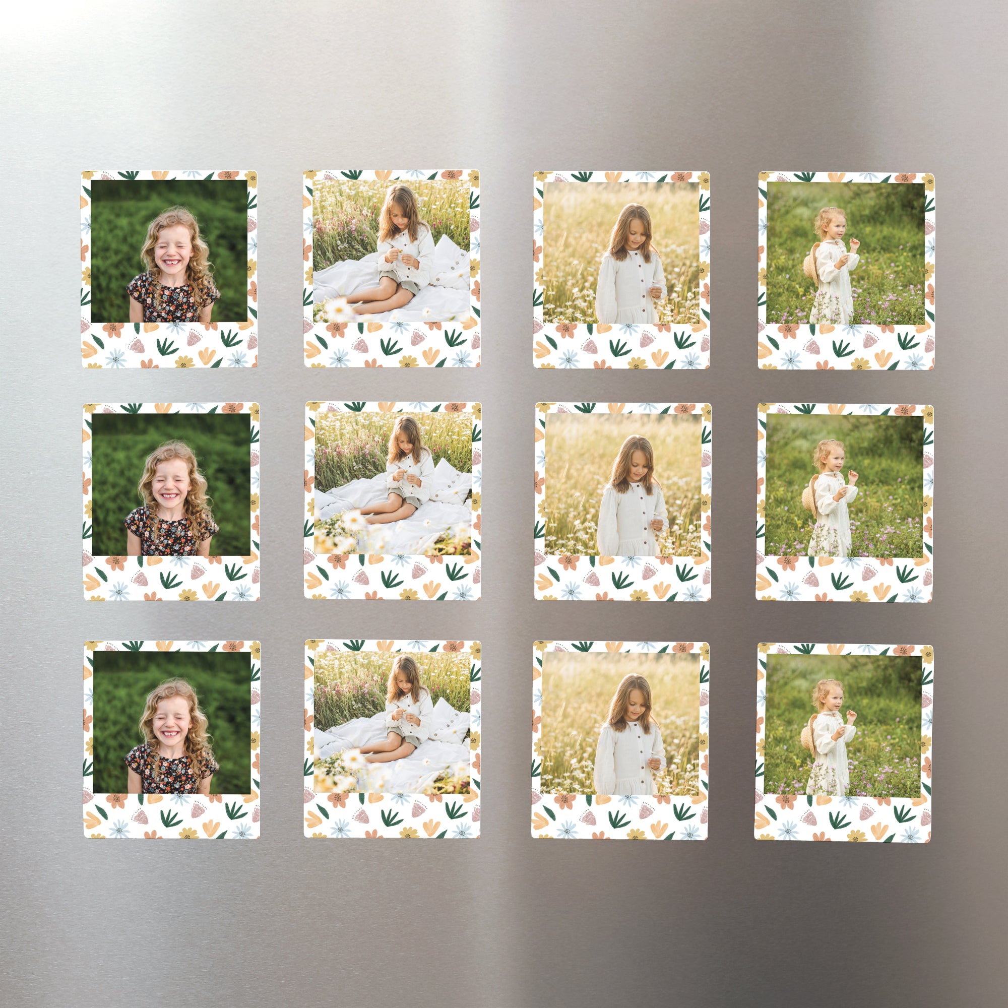 Tirage photo Anniversaire Enfant Lot de 12, magnétique Fleurs photo N° 1
