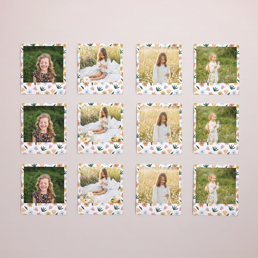 Tirage photo Anniversaire Enfant Lot de 12, magnétique Fleurs photo