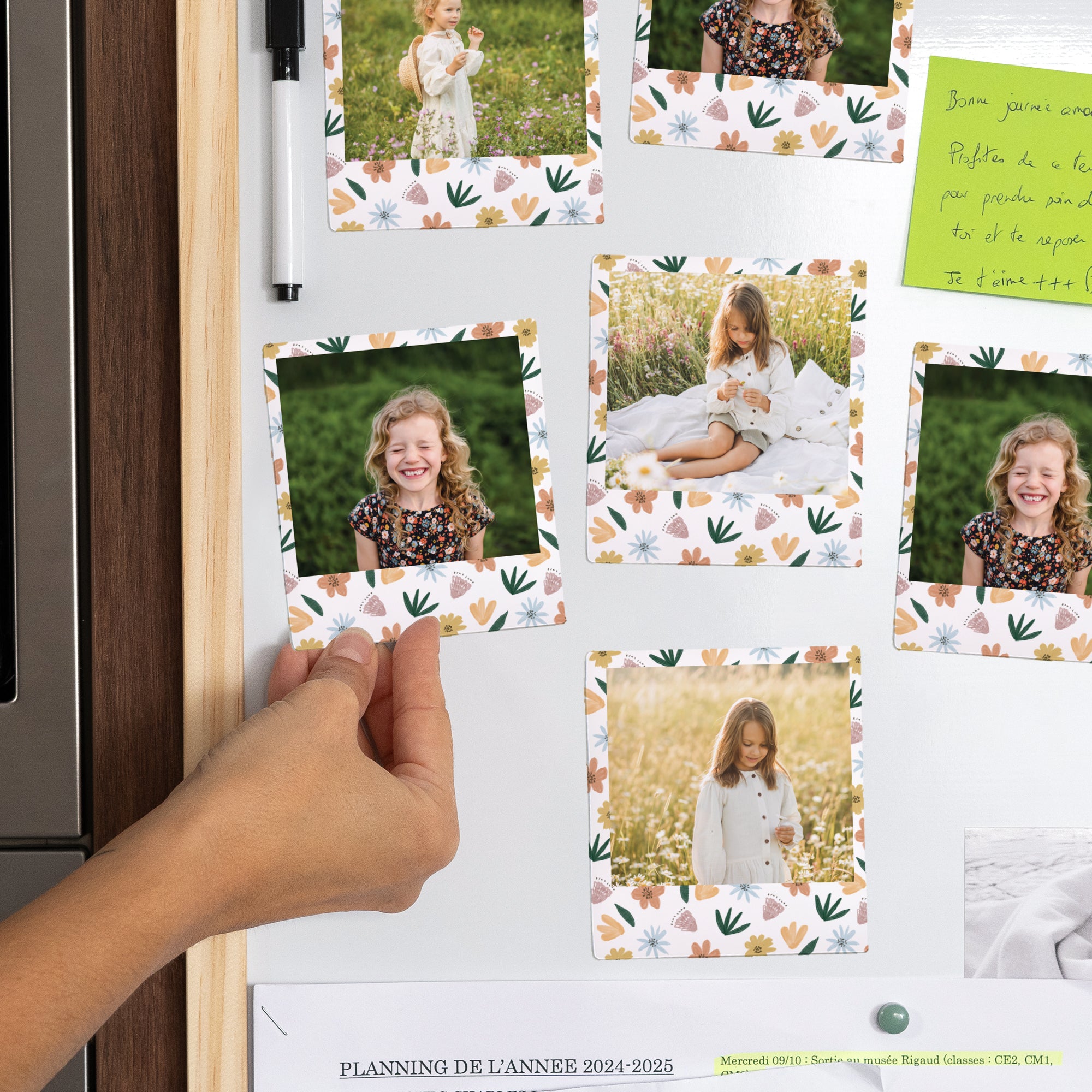 Tirage photo Anniversaire Enfant Lot de 12, magnétique Fleurs photo N° 2