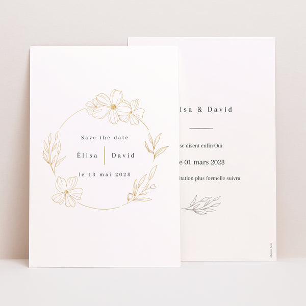 Save the date Mariage Portrait Alliance romantique photo