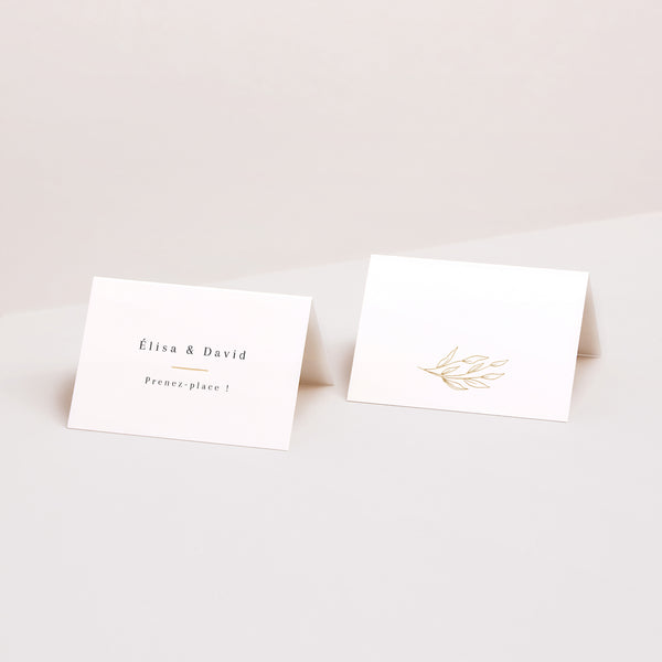 Marque-place Mariage 2 volets Alliance romantique photo