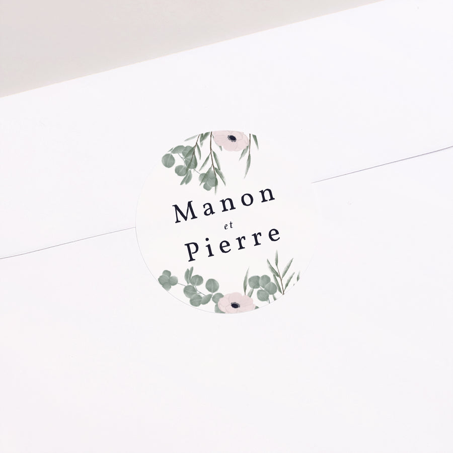Sticker Mariage Rond Cadre romantique photo