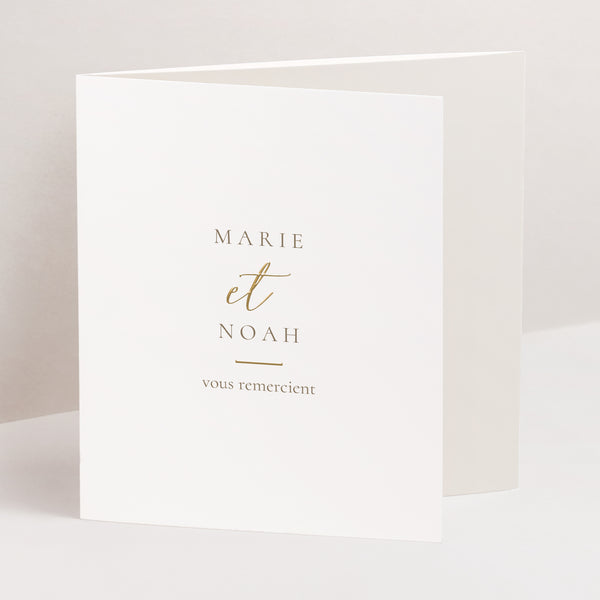 Remerciements Mariage Triptyque asymétrique Dorure élégante photo