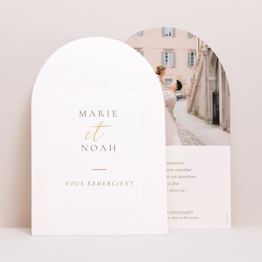 Remerciements Mariage Arche Dorure élégante photo