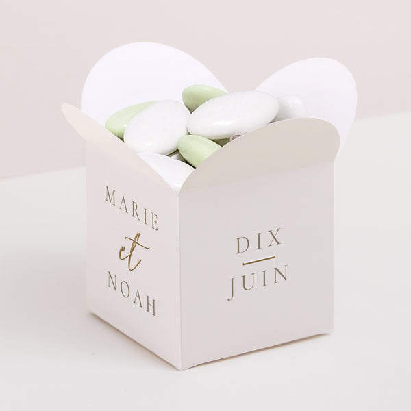 Boîte à dragées Mariage Ouverture papillon Dorure élégante photo
