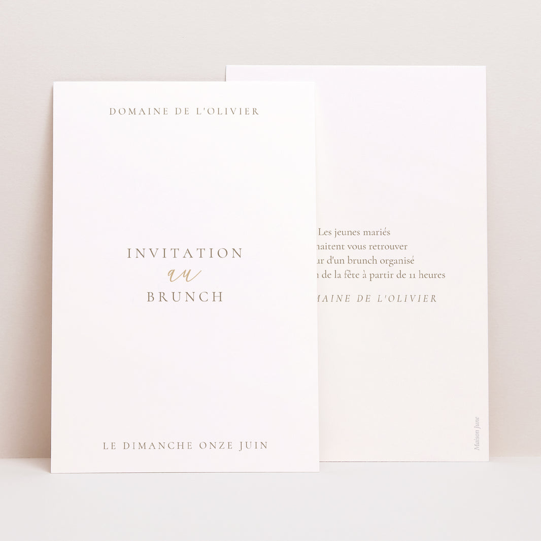 Invitations Mariage Portrait Dorure élégante photo N° 1