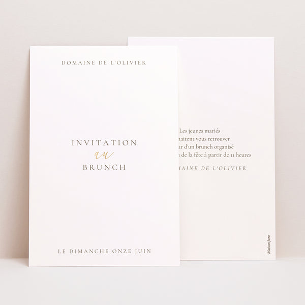 Invitations Mariage Portrait Dorure élégante photo
