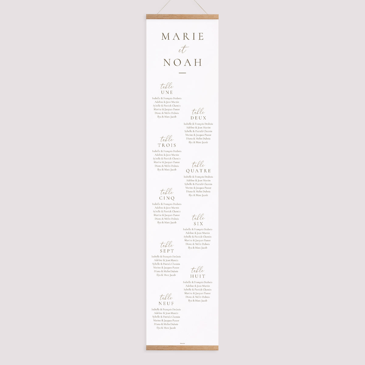 Plan de table Mariage Papier Dorure élégante photo N° 1
