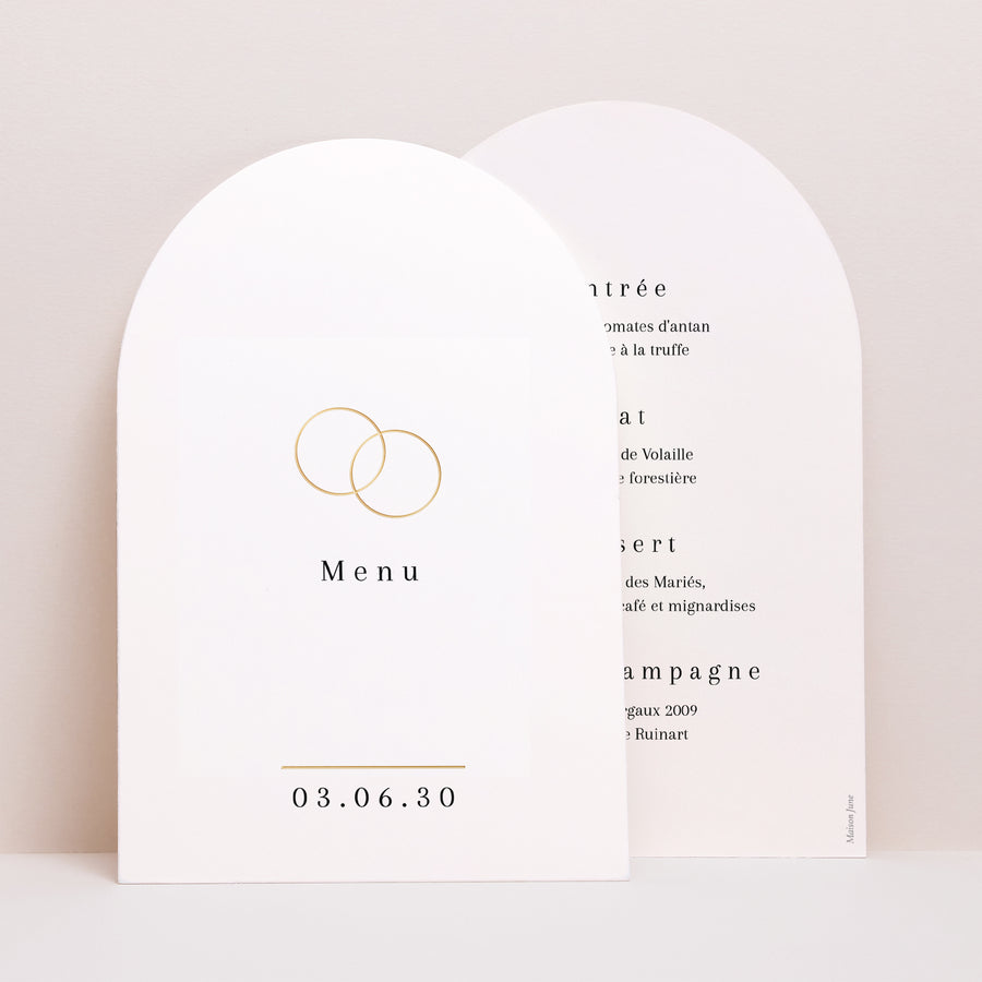 Menu Mariage Arche Destins liés photo