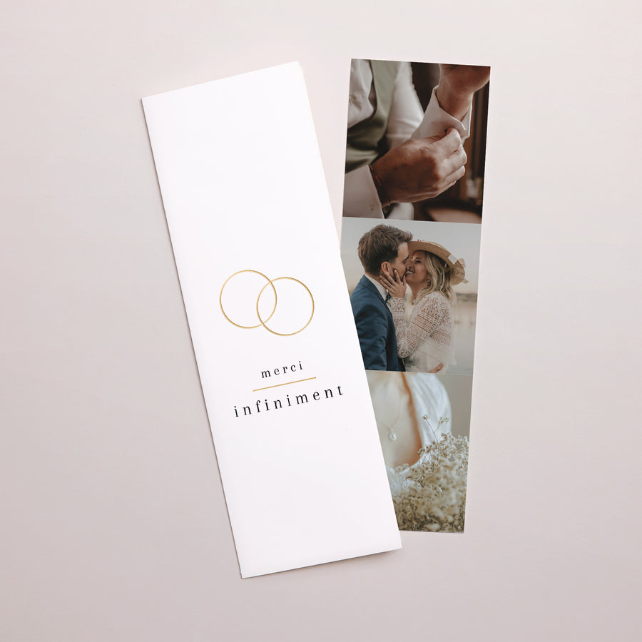 Remerciements Mariage Marque-page photo Destins liés photo