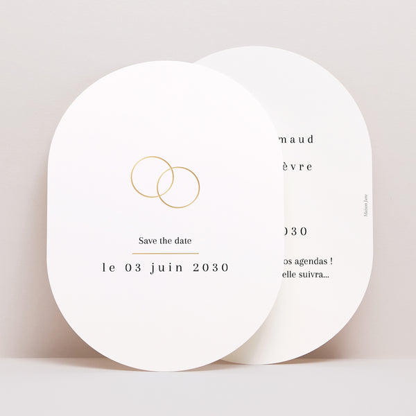 Save the date Mariage Ovale Destins liés photo