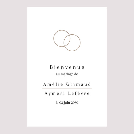 Panneau bienvenue Mariage Portrait 60 x 90 cm Destins liés