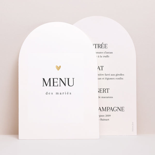 Menu Mariage Arche Amour immense photo
