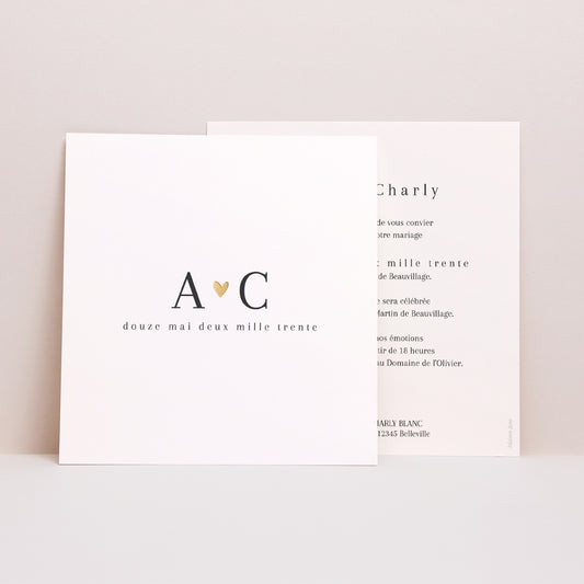 Faire-part Mariage Carré Amour immense photo