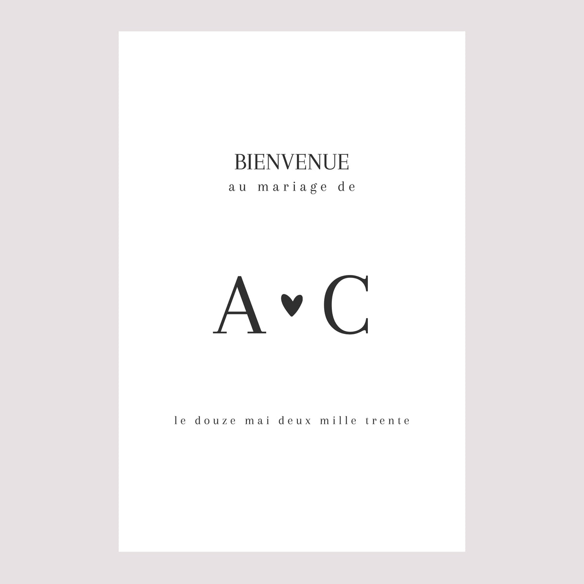 Panneau bienvenue Mariage Portrait 60 x 90 cm Amour immense photo N° 2