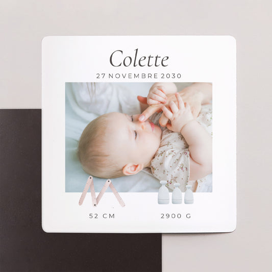 Faire-part Naissance Lot de 9, magnétique Douceur d'Aquarelle photo