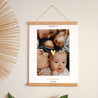 Affiche Naissance Portrait 30 x 40 cm Coeur dorure multiphotos photo N° 1