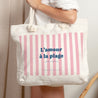 Sac cabas Objets Anse en corde L'amour à la plage rose photo N° 2
