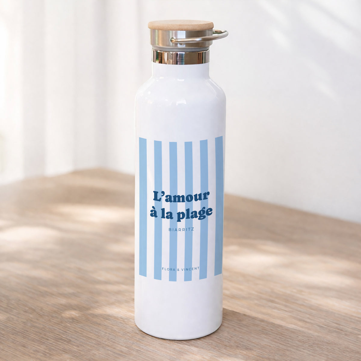Gourde Objets 75 cl L'amour à la plage bleu photo N° 1