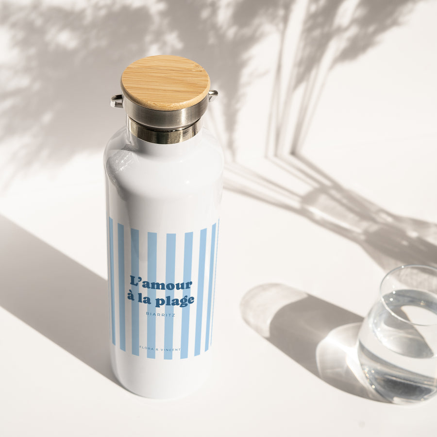 Gourde Objets 75 cl L'amour à la plage bleu photo