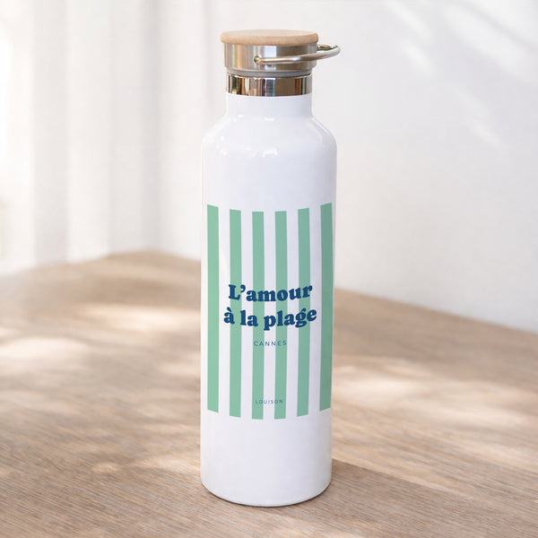 Gourde Objets 75 cl L'amour à la plage vert photo
