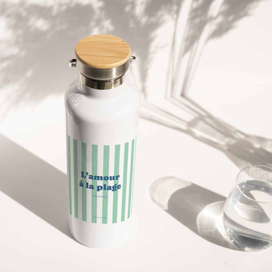 Gourde Objets 75 cl L'amour à la plage vert photo