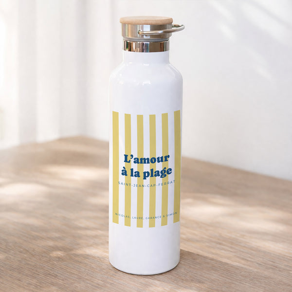 Gourde Objets 75 cl L'amour à la plage jaune photo