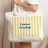 Sac cabas Objets Anse en corde L'amour à la plage jaune photo N° 2