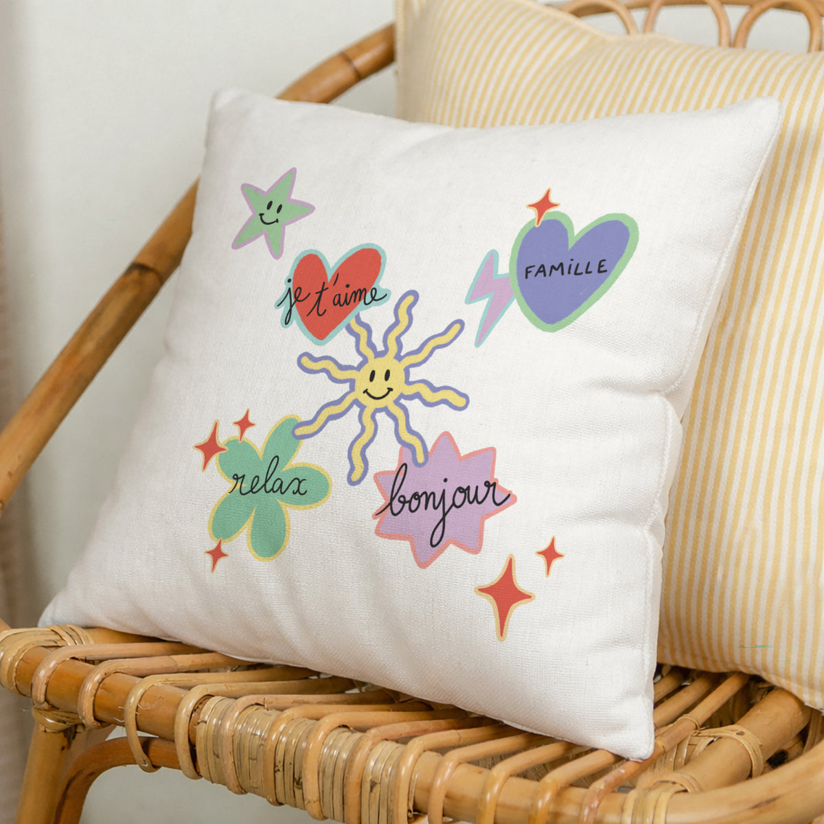 Coussin Objets Beige naturel Stickers d'Amour photo N° 1