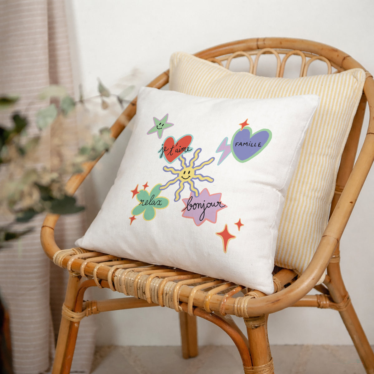 Coussin Objets Beige naturel Stickers d'Amour photo N° 2