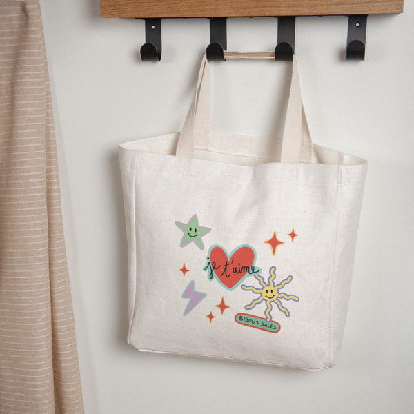 Tote bag Objets Anse en toile Stickers d'Amour photo