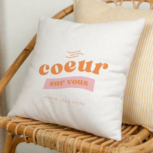 Coussin Objets Beige naturel Cœur sur vous photo