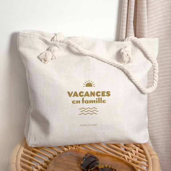 Sac cabas Objets Anse en corde Vacances en famille photo