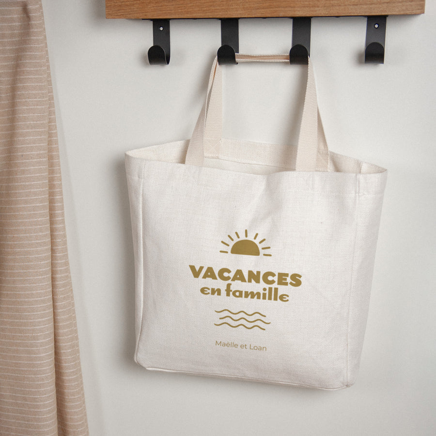 Tote bag Objets Anse en toile Vacances en famille photo
