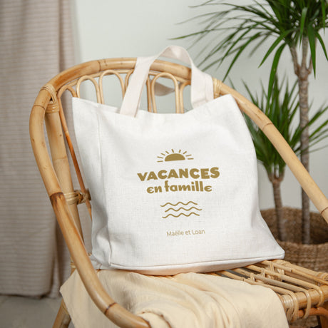 Tote bag Objets Anse en toile Vacances en famille