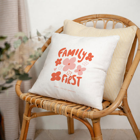 Coussin Objets Beige naturel Family First Pop